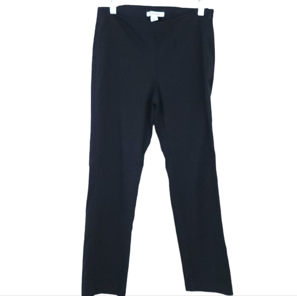 WHBM Black Trouser Pants 8R Career Pants Flat Front Hidden Elastic Waist